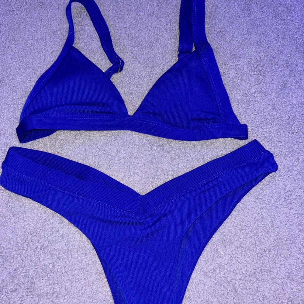 dark purple triangle bikini set